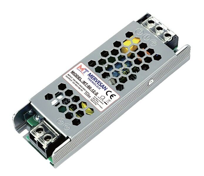 Mervesan MT-60-24-S 24V 2.5A 60W Slim Metal Kasalı AC/DC SMPS Adaptör