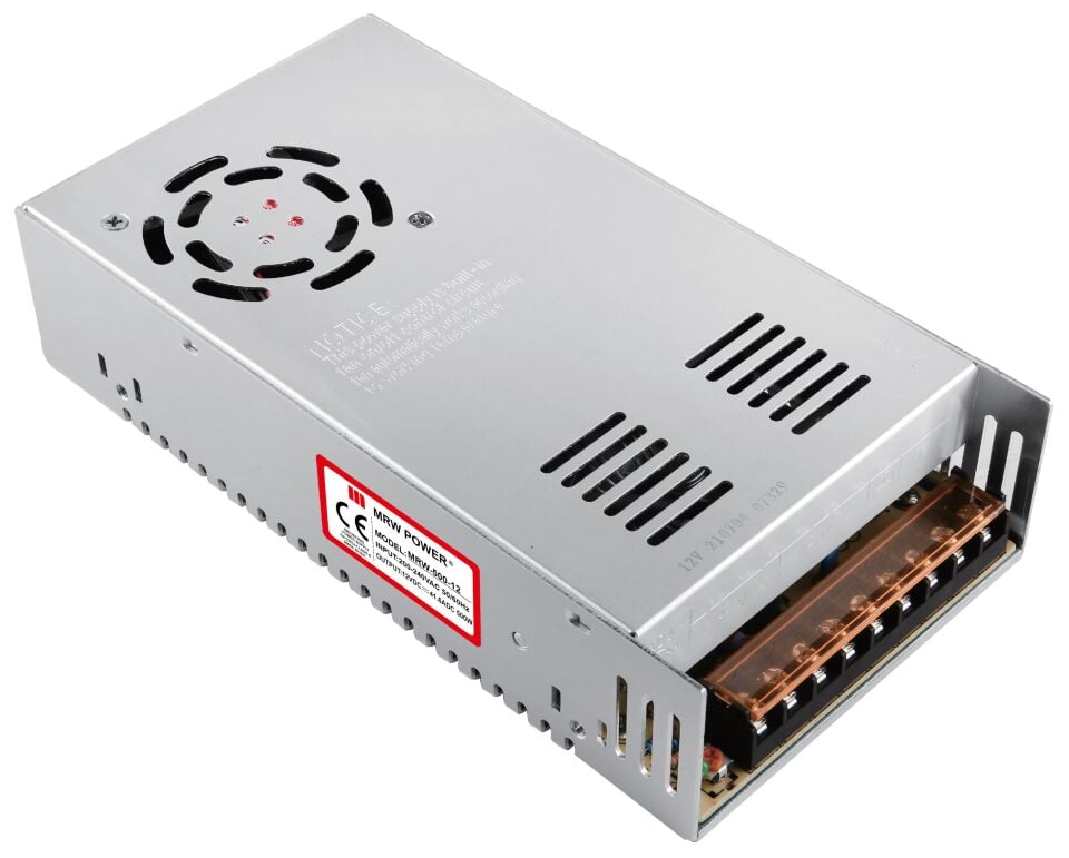 Mervesan MRW-500-24 24V 20A 500W Metal Kasalı İç Mekan AC/DC SMPS Adaptör