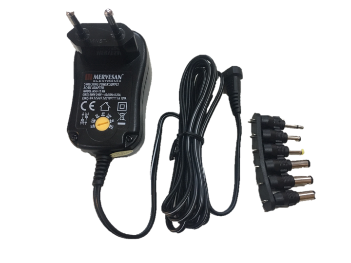Mervesan MTU-12KM 3-12V 1A 12W Kademeli Adaptör