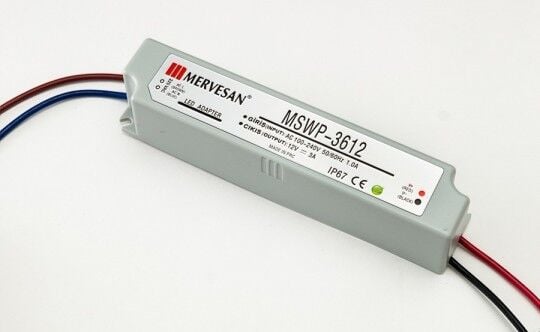 Mervesan MTWP-36-24 IP67 24V 1.5A 36W Sabit Voltaj AC/DC SMPS Adaptör