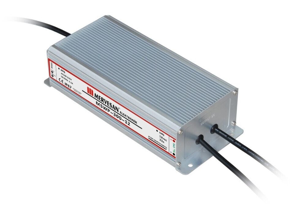 Mervesan MTWP-300-24 IP67 24V 12.5A 300W Sabit Voltaj AC/DC SMPS Adaptör