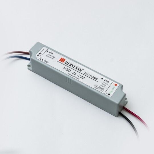 Mervesan MTD-35-700 700mA 35W 9-48V IP67 Sabit Akım AC/DC SMPS LED Driver