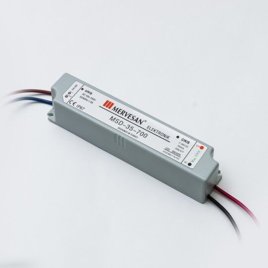 Mervesan MTD-35-700 700mA 35W 9-48V IP67 Sabit Akım AC/DC SMPS LED Driver