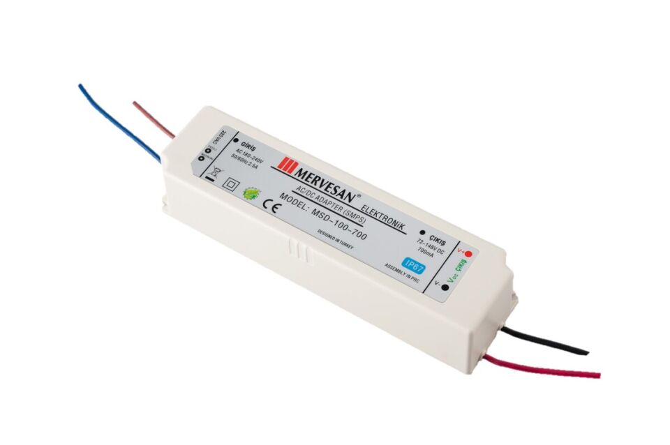 Mervesan MTD-100-700 700mA 100W 72-148V IP67 Sabit Akım AC/DC SMPS LED Driver