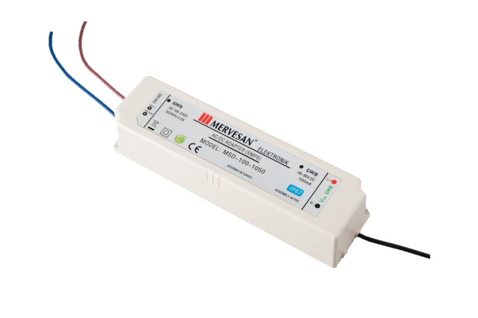 Mervesan MTD-100-1050 1050mA 100W 48-96V IP67 Sabit Akım AC/DC SMPS LED Driver