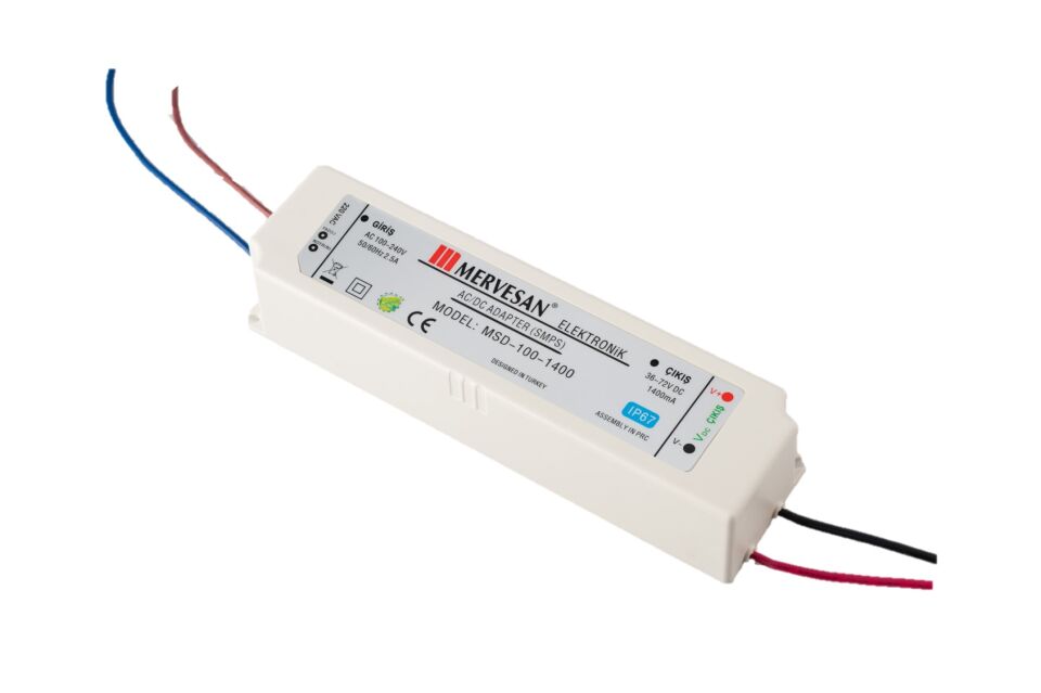 Mervesan MTD-100-1400 1400mA 100W 36-72V IP67 Sabit Akım AC/DC SMPS LED Driver