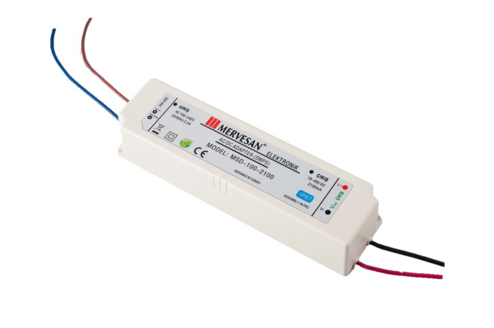 Mervesan MTD-100-2100 2100mA 100W 18-48V IP67 Sabit Akım AC/DC SMPS LED Driver