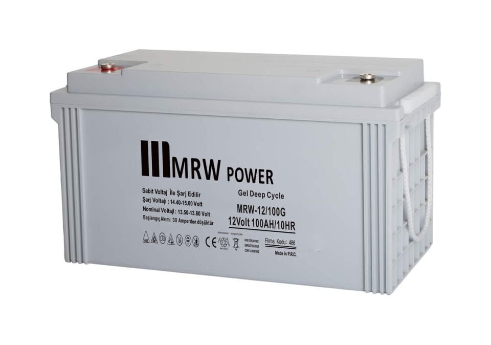 Mervesan MRW-12/100G Jel Akü 12V 100Ah Bakımsız Yüksek Kapasiteli Güç Depolama