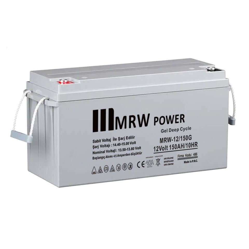 Mervesan MRW-12/150G Jel Akü 12V 150Ah Bakımsız Yüksek Kapasiteli Güç Depolama