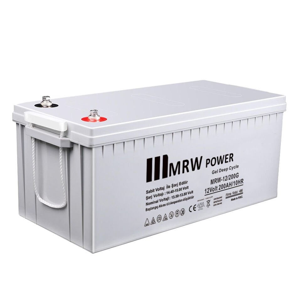 Mervesan MRW-12/200G Jel Akü 12V 200Ah Bakımsız Yüksek Kapasiteli Güç Depolama