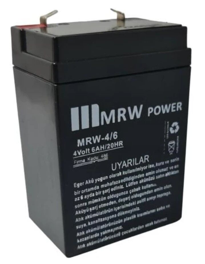 Mervesan MRW-4/6 4V 6Ah Kuru Tip Akü