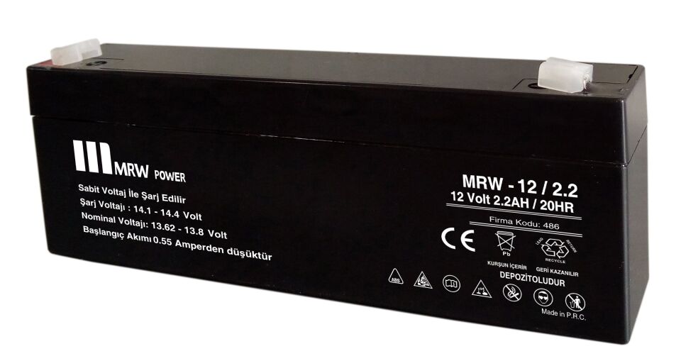 Mervesan MRW-12/2.2 12V 2.2Ah Kurşun Asit Kuru Tip Akü