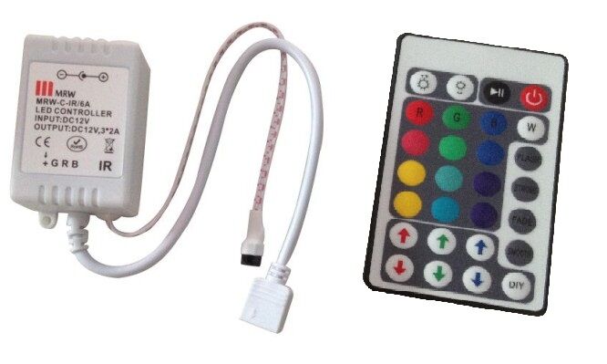 Mervesan MRW-C-IR/6A 6A 12/24V RGB Şerit LED Kumandası IR Kontrol