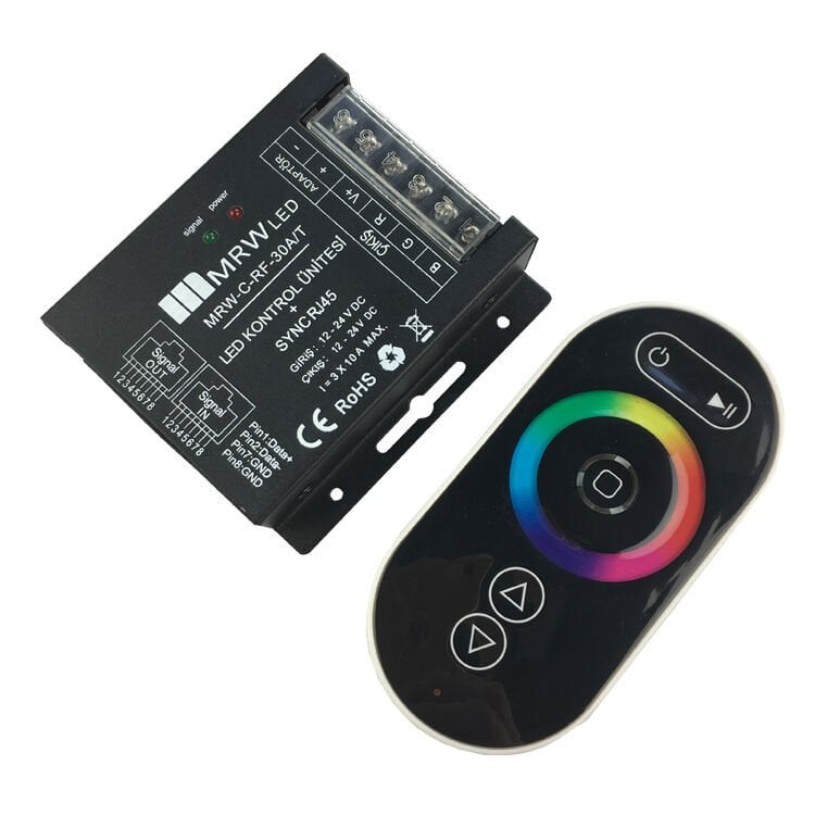 Mervesan MRW-C-RF-30A/T 30A 12/24V RGB Şerit LED Kumandası RF Dokunmatik