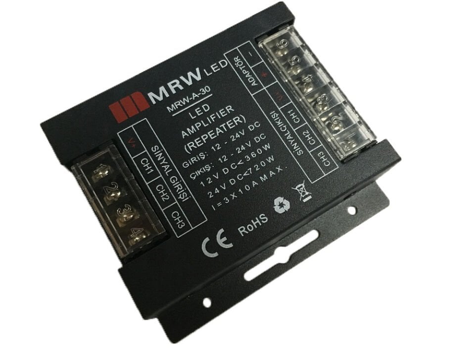 Mervesan MRW-A-30 30A 12/24V RGB LED Amplifier / Repeater