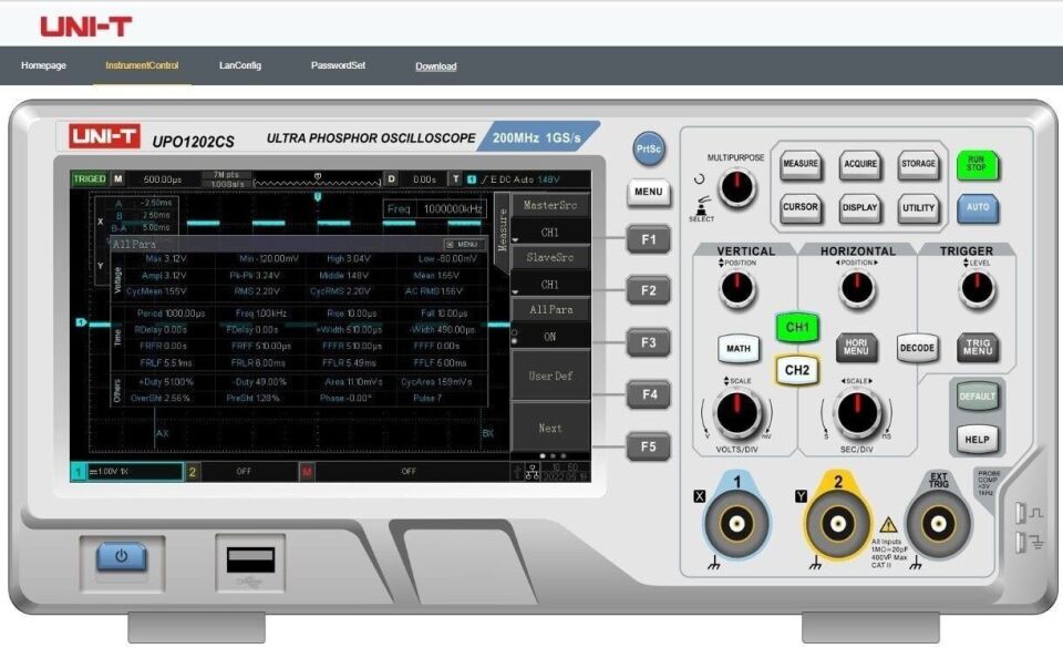 UNI-T UPO1102CS 00 MHZ 2 Kanal Dijital Osiloskop