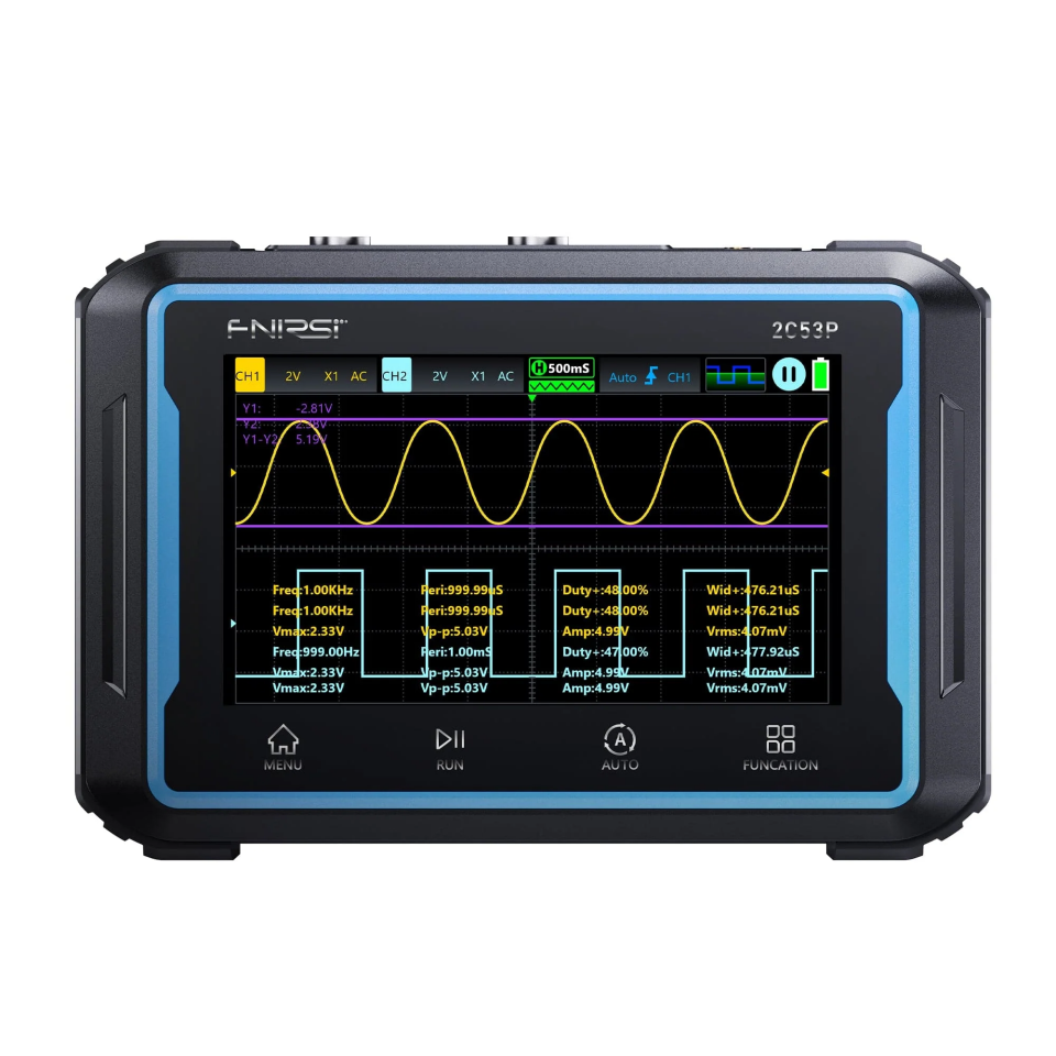 Fnirsi 2C53P 3in1 50MHz 2 Kanal 250MSa/s El Tipi Dijital Tablet Osiloskop & Multimetre & Sinyal Jeneratörü
