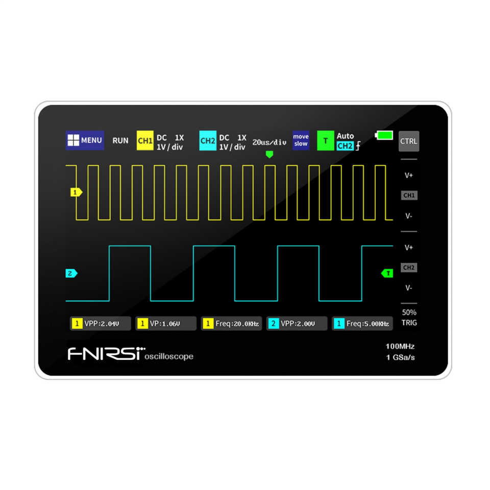 Fnirsi ADS1013D   2 Kanal 100MHz 1GSa/s  Dijital Dokunmatik Tablet Osiloskop + P4100 Prob Dahil