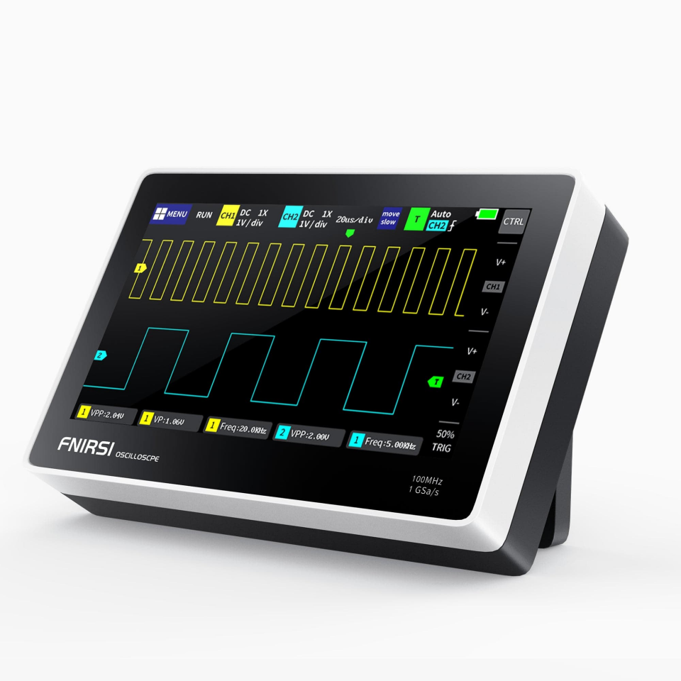 Fnirsi ADS1013D   2 Kanal 100MHz 1GSa/s  Dijital Dokunmatik Tablet Osiloskop + P4100 Prob Dahil