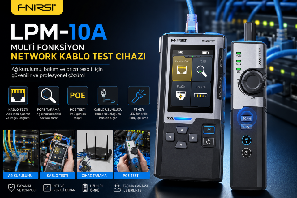 FNIRSI LPM-10A Multi Fonksiyon Network Kablo Test Cihazı